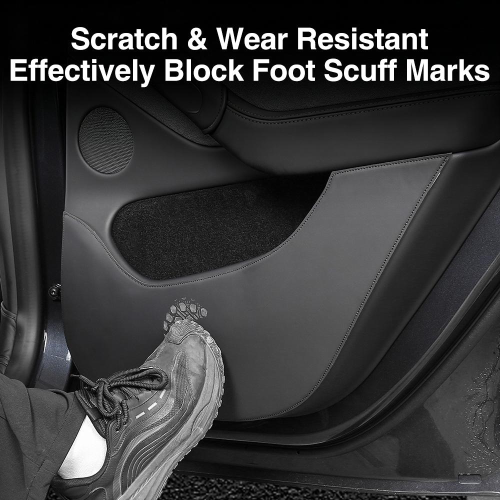 Heenvn For Tesla Model Y L 2025-2026 Car Door Anti-Kick Pads Leather Side Door Panel Protector Anti-scratch Interior Decoration