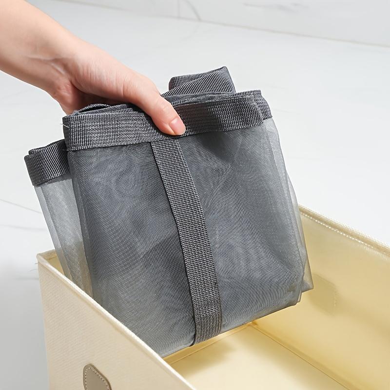 1/2pcs Nylon Mesh Laundry Basket with Handle Breathable Folding Portable Dirty Clothes Organizer Large Capacity Laundry Basket