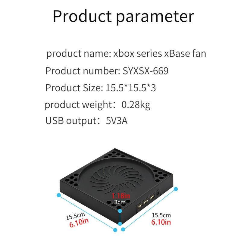 Cooling Fan for X Series X 2 Turbo Fans Rear Game Controller Radiator with USB XSX Console Accessories