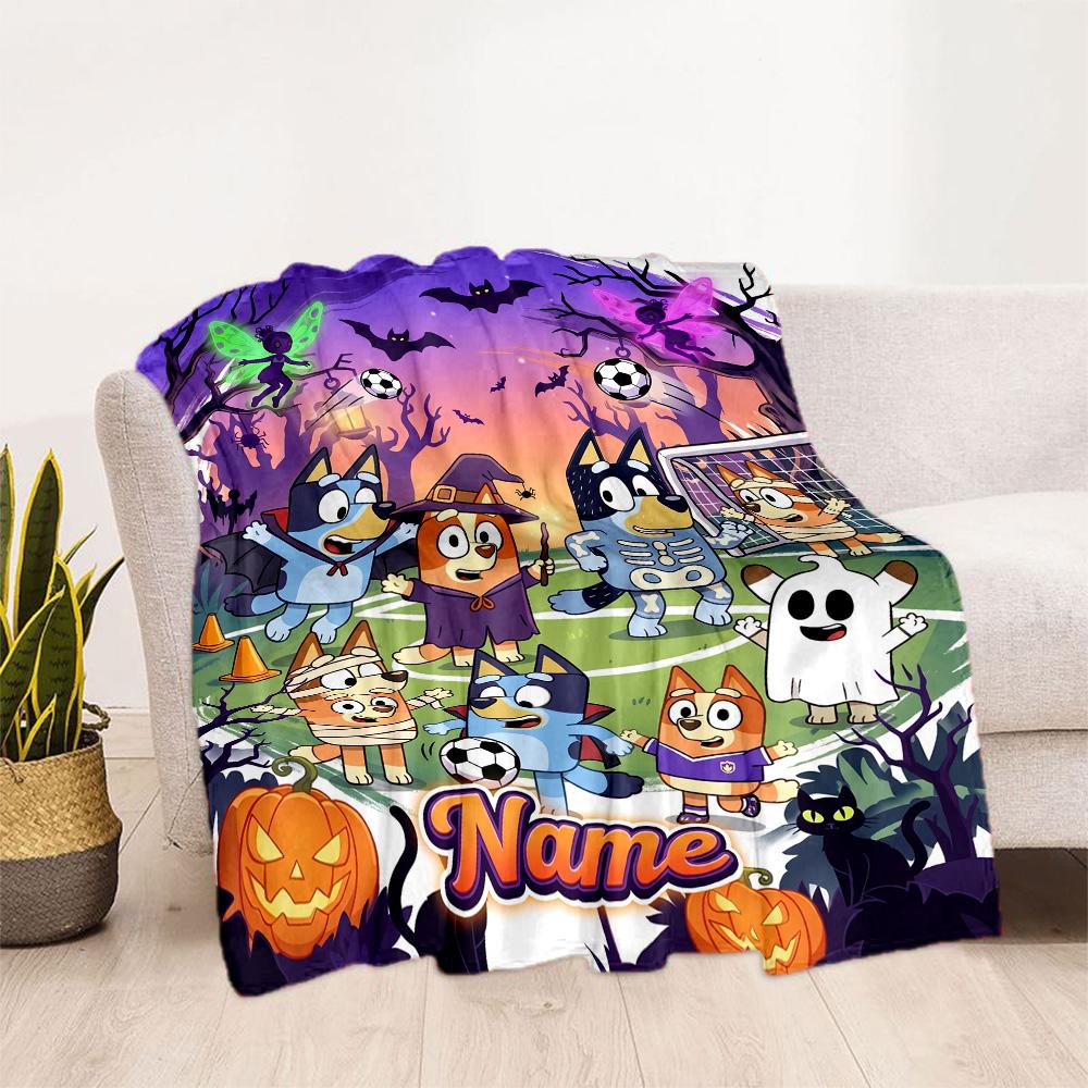 Happy Holiday Celebration Personalized Name Blanket Lightweight Customizable Blanket Warmthful Decor Perfect for Livingroom Nap Bed Living Room