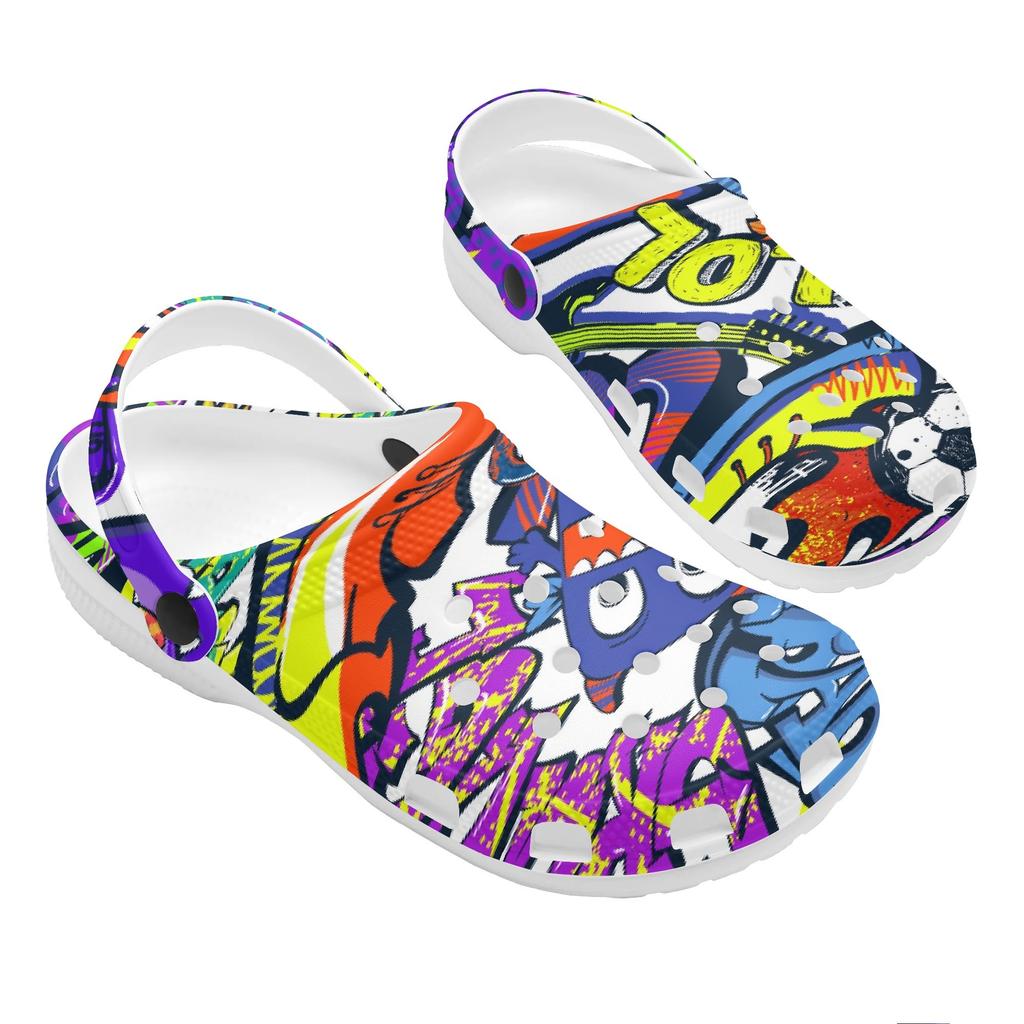 Women Men Printed EVA Clogs Lightweight Breathable Slip On Garden Beach Pool Bathroom Home Casual Sandals Indoor Outdoor Wear