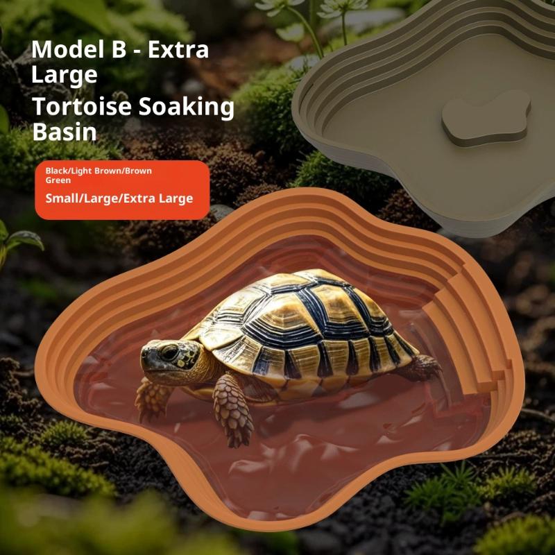 Turtle Frog Bathing Basin With Anti-Slip Ramp Can Also Be Used As Food Bowl And Water Basin For Reptiles And Amphibians