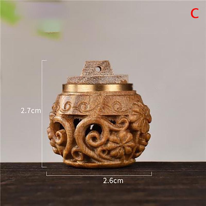 1Pc Hollow Box Pendant Accessories Portable Mini Lotus Sandalwood Sachet Medicine Pill Case Rescue Storage
