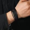 Šťastné číslo 8 Náramek s přívěsky Manžeta Pánský náramek na zápěstí Ruka Vrstvený pletený kožený náramek pro muže Symbol nekonečna