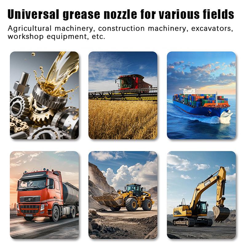 10000Psi Grease Gun Coupler Manual Grease Pump Head Syringe Lubrication Nozzle Oil Pump Filling Tool Grease Injector Nipple