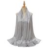 New Satin Silky Simulation Silk Long Scarf Shawl Pleated Solid Color Women's Long Scarf Headscarf