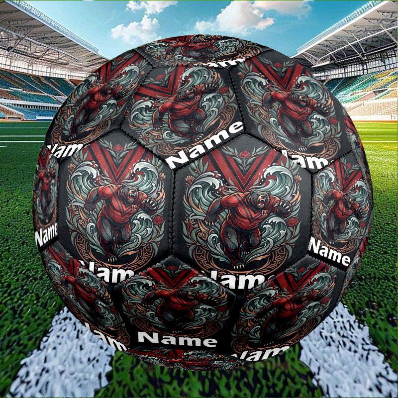 Custom Name Personalized North Sydney Bears Print Size 5 Soccer Ball Training & Match Football, for Team, Kicking, Gift for Football Enthusiasts