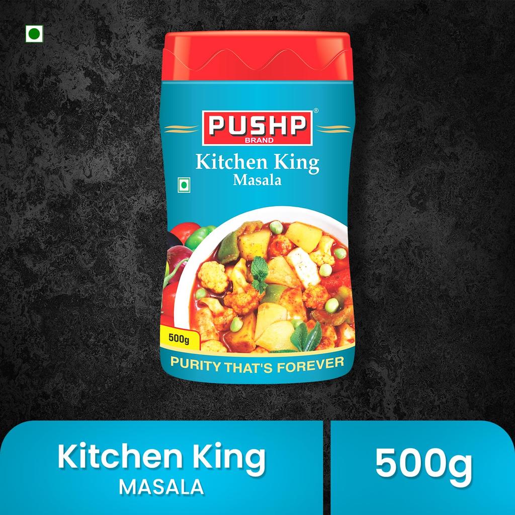 Pushp Kitchen King Masala 500g Jar | Premium Indian Spice Blend For Daily Cooking | Flavorful Sabzi And Curry Seasoning