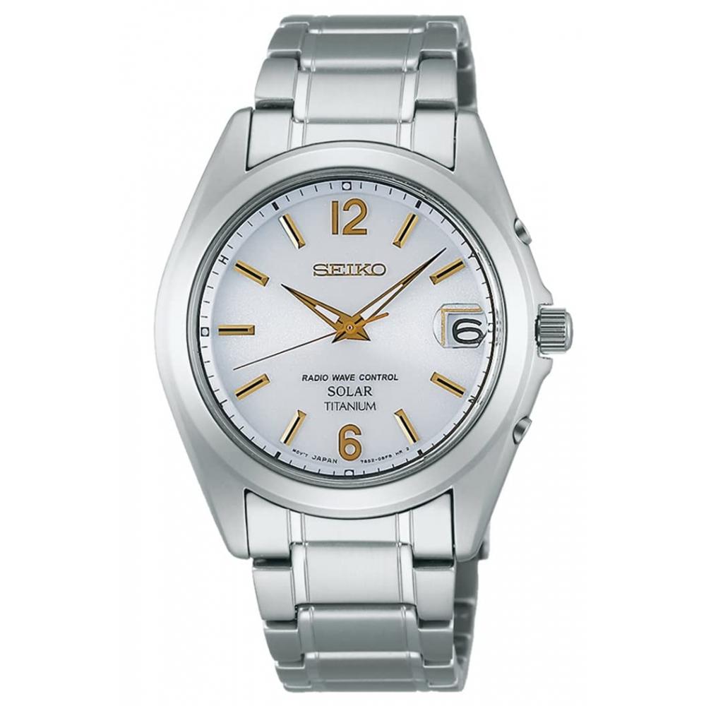 

[Seiko Watch] Годинник Seiko Selection Чоловічий титановий сонячний радіогодинник SBTM227 Silver