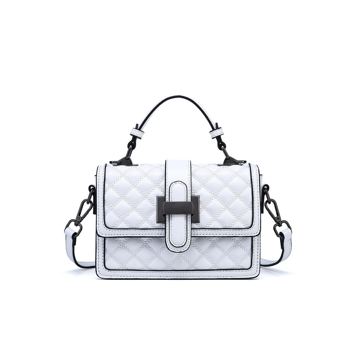 

Модная универсальная текстурная сумка-мессенджер с ромбами Новая женская сумка Сумка из натуральной кожи Сумка из натуральной кожи белый