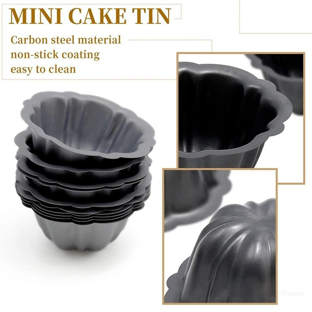 4 Pcs Nonstick Fluted Cake Mold 4 Inch Muffin Cups Easy to Clean Oven Baking Mold Cupcake