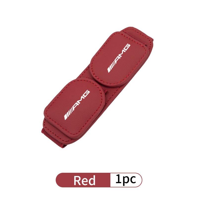 BTY4  Leather Car Glasses Clip Sun Visor Eyeglasses Card Ticket Holder For Mercedes Benz AMG W202 W212 W213 W220 W221 W222 C180 C200