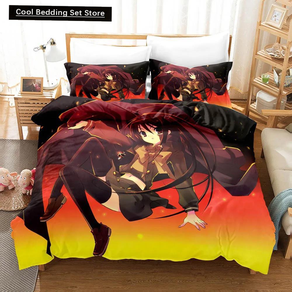 Kawaii Flicka Tecknad Shakugan No Shana Sängkläder Set Anime Sänglinne Täcke Påslakan Set Heminredning Enkel Queen King Size Gåva