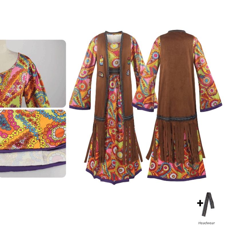 Original Tribal Goddess 70s Retro Disco Cosplay Costume For Halloween