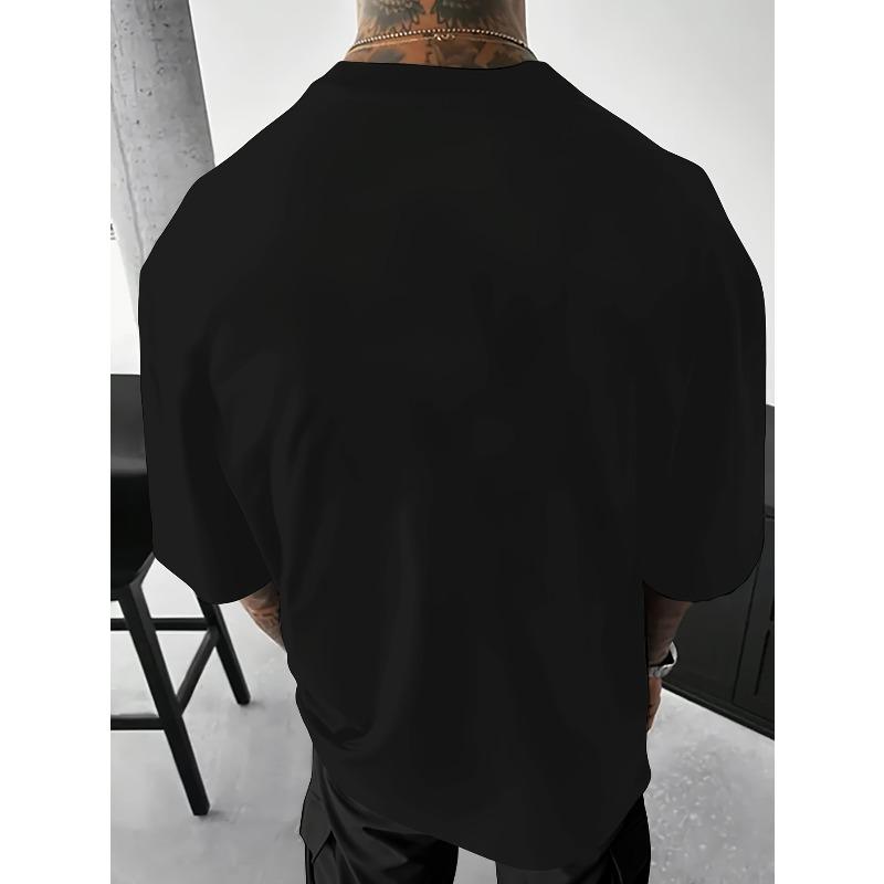 Herrs T-shirt med körsbärsblomsmönster, en avslappnad t-shirt för alla - Lös passform, bekväm och andningsbar, perfekt för sommarens fritidskläder
