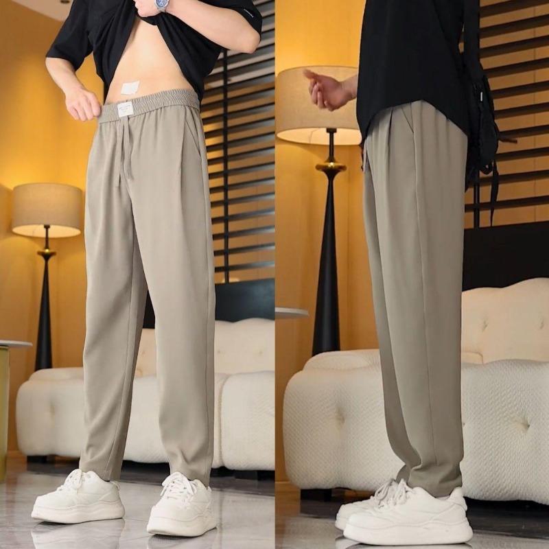 Men Straight Pants Fashion Korean Loose Suit Trousers Casual Draped Baggy Wide Pant Male Streetwear