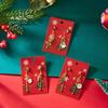 Elegant Asymmetric Christmas Earrings Rhinestones Tassels Dangle Jewelry For Women Holiday Gift Party Accessories