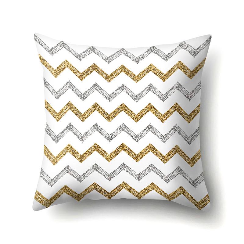 Polyester Pillow Case Decoration Home Gilt Printing Pillow Case Waist Cushion Cover Car Cushion Head Cushion Cover