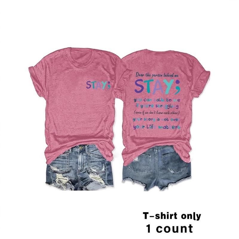 

Women s Round Neck Fashion Letter Slogan Printed Top T-Shirt XXL помаранчевий