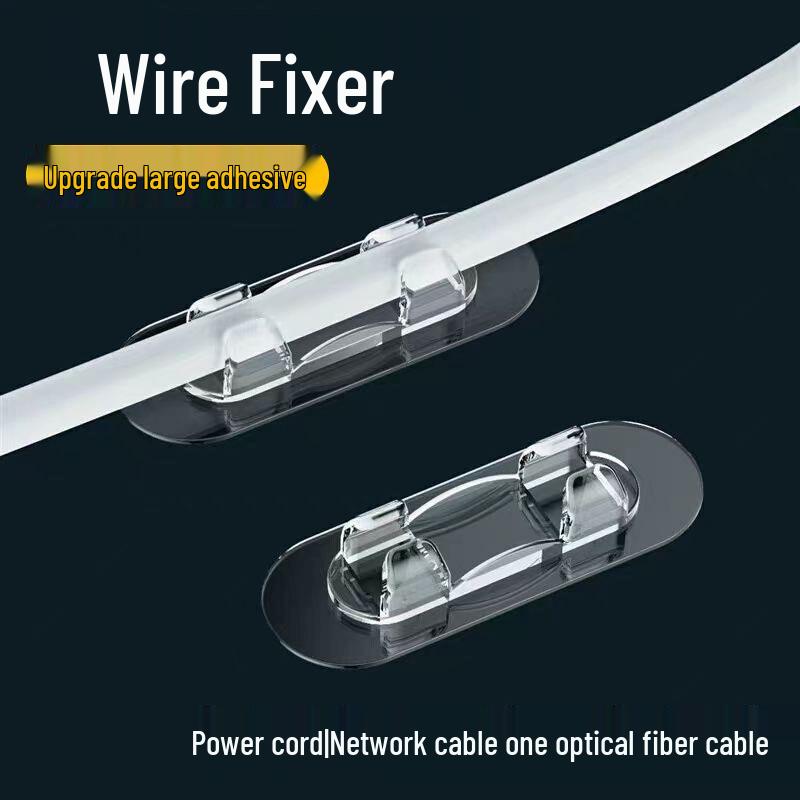 Transparent Self-Adhesive Cable Clips for Wall, No-Punching High Viscosity Wire and Network Cable Organizer