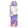 1PC Purple Gold Ink Marble Pattern 750ml Color Plastic Sports Water Bottle Leakproof Flip Straw Lid Suitable for Sports Office Home Use