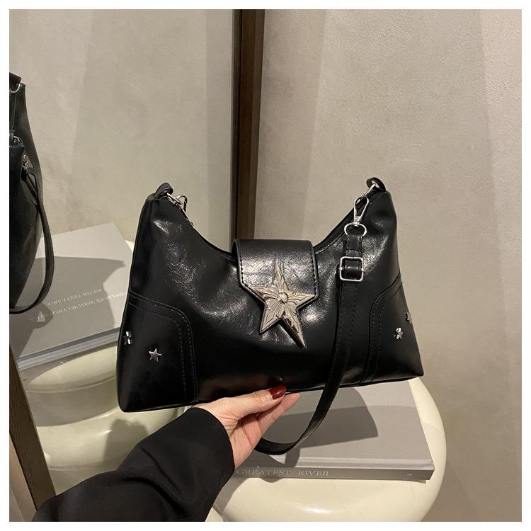 Punk Style Star Design Women Hobos Shoulder Bags Casual Y2k Cool Hot Girls Pu Crossbody Bag Commuter Female Phe Handbags Purse