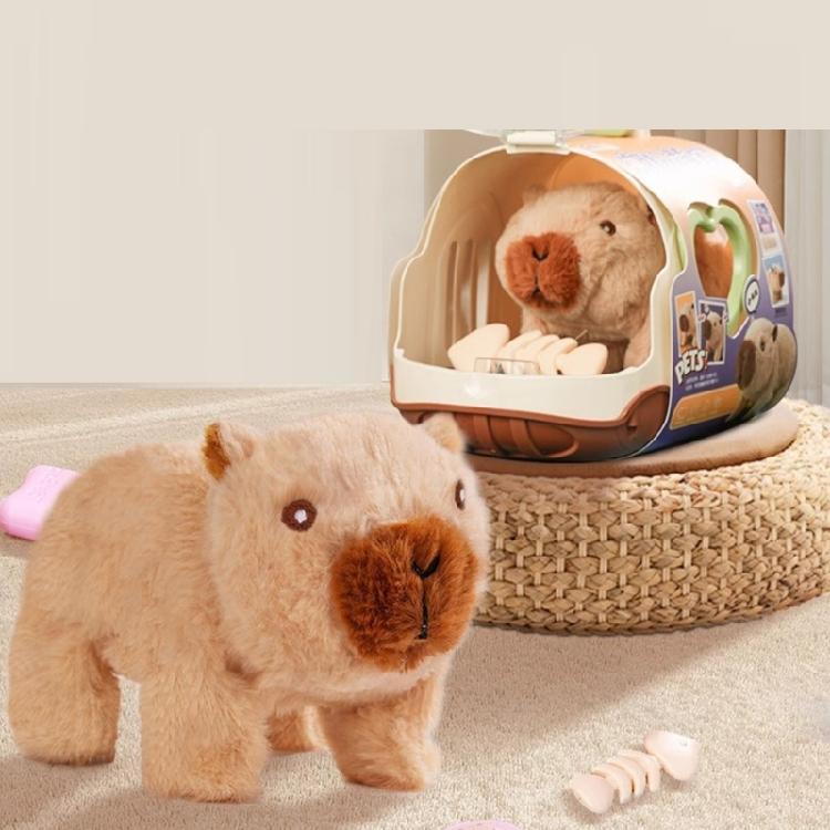 Sounding Animal Electric Pet Plush Capybara Toy with Simulation Movement Raise a Pet Toy for Kids and Toddler Fun Gift