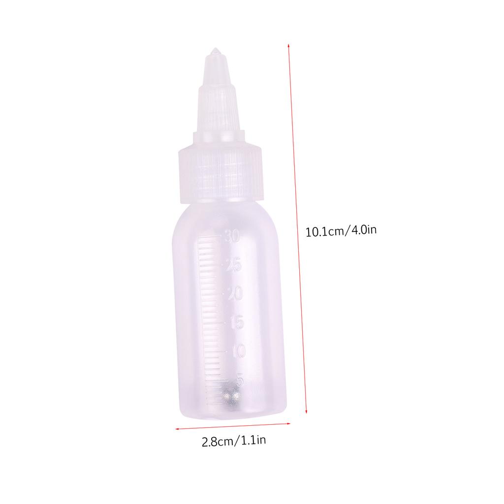 Box of 10-Each 1.2-Ounce(35 ) Brush Bottles Paint Storage Bottles PP Jar and Cover with Scale Line -proof for Dual-Action Siphon Feed Brus