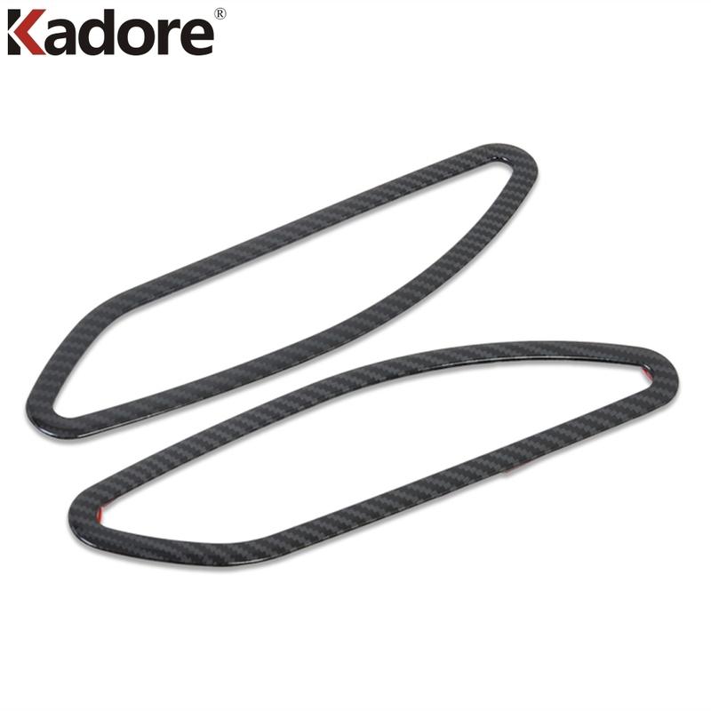 Car Inner Door Reflective Cover Trim For Hyundai Tucson 2015 2016 2017 2018   Carbon Fiber Interior Moulding Accessories