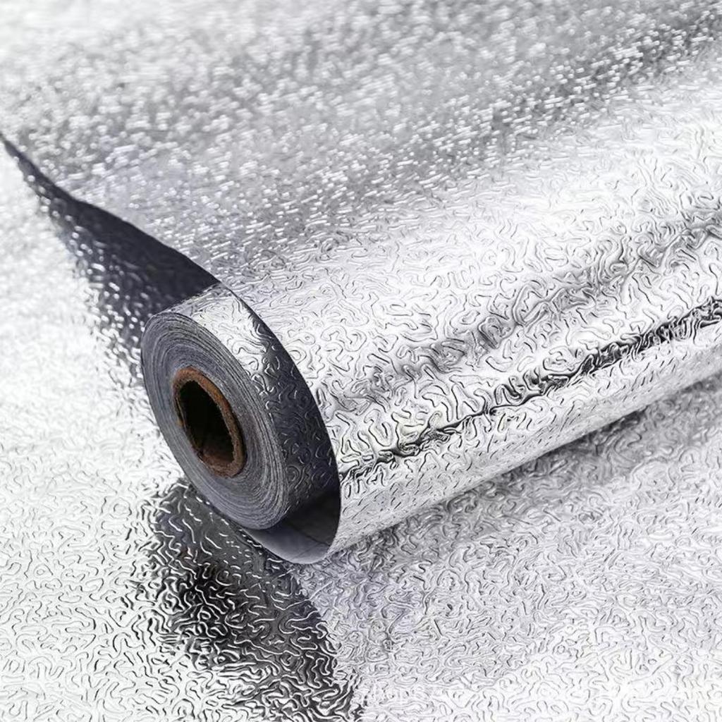 Foil Paper Kitchen Oil-Proof Film Stove Waterproof Moisture-Proof Self-Adhesive Wallpaper Countertop Cabinet Renovation Tile Sticker