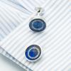 Foreign trade round blue crystal cufflinks, men's French shirt sleeves, high-quality cufflinks 706