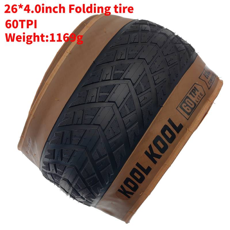 New JILUER 26x4.0 Bicycle Tire Snow bike Half Bald Bike Fat 26 Inch Folding Tire Cycling Road Beach Electric 60TPI Bicycle Parts Foldable