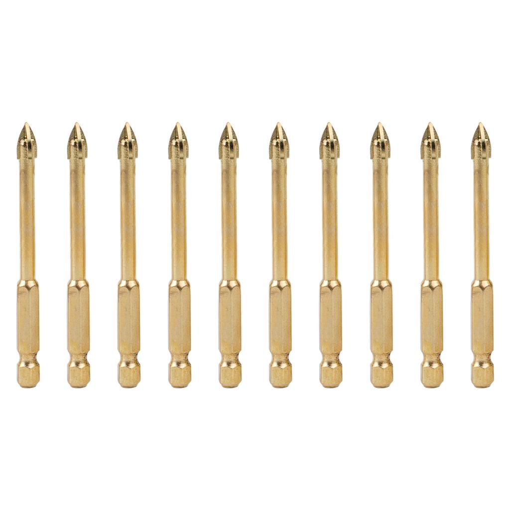 10x 6mm Drill Bits Spear Head Hex Shank For Ceramic Tile Marble Glass