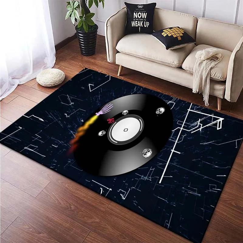Record CD Creative Carpets Vinyl Record Collection Living Room Decor Area Rugs Music Theme Floor Mat for Bedroom Gamer Room Dorm