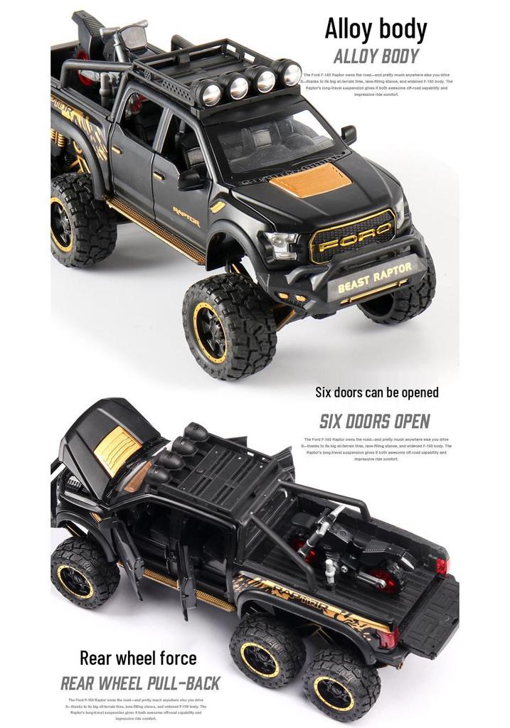 1:28 Die-cast Raptor F150 Toy Truck - Alloy Off-road Vehicle Model for Children