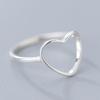 New Classic Genuine 925 Silver Hollow Heart Ring Love Wedding Bands Ring for Women Girl Fashion Jewelry Gift Party Ring