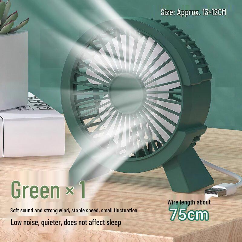Compact Silent USB Desk Fan for Students and Offices - Powerful Mini Electric Fan