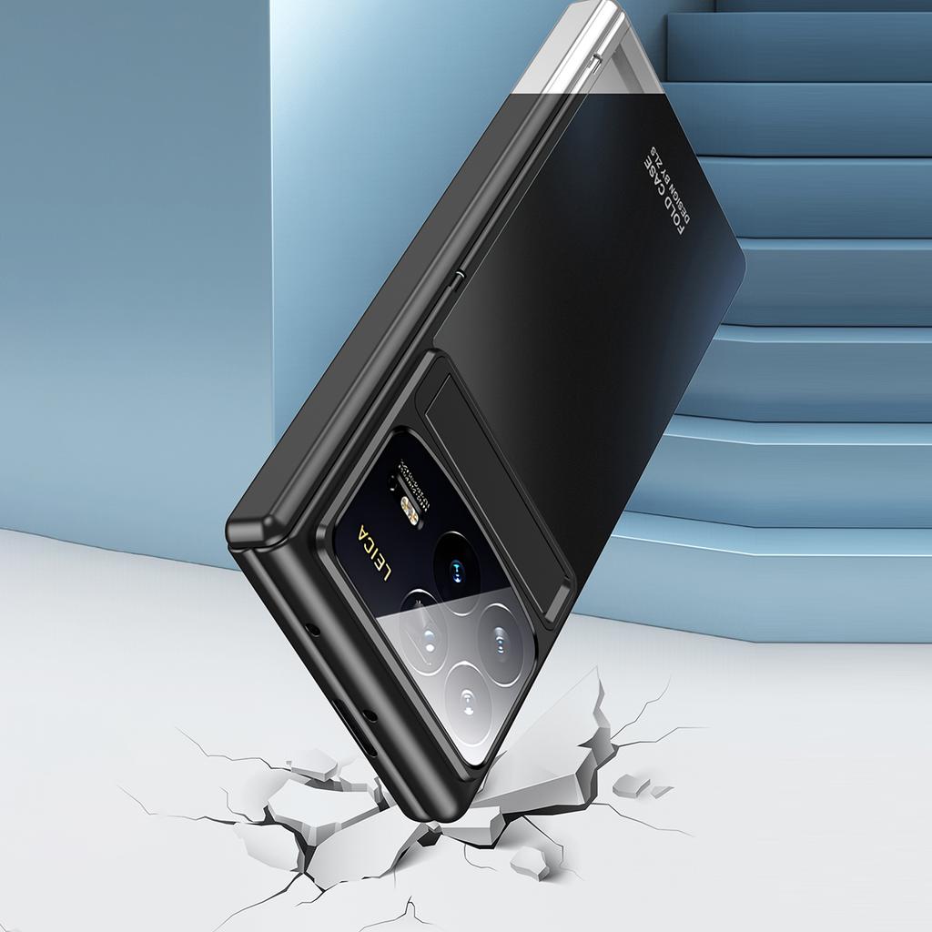 Für Xiaomi Mix Fold 4 5G Hülle Ständer Scharnierdesign PC Handyhülle mit gehärteter Glasfolie