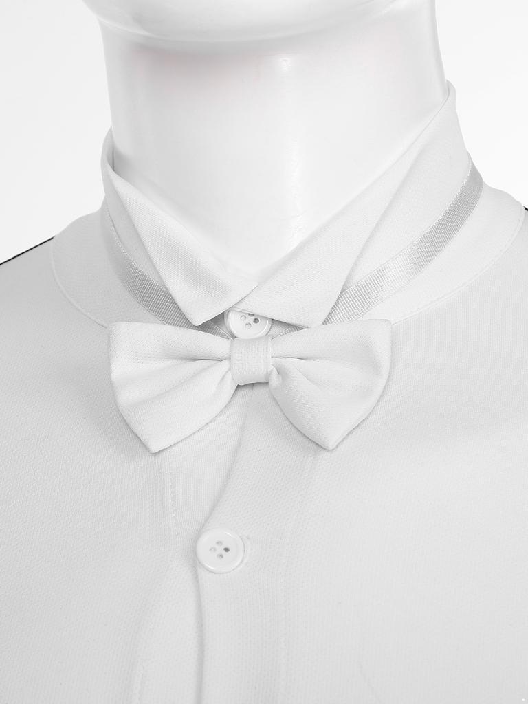 Mens Latin Rumba Ballroom Dance Leotard Long Sleeves Shiny Rhinestones Color Block Bodysuit with Bowtie