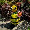 Niedliche Bienenstatue Stehende Honigbienenfigur für Außenbereich Terrasse Rasen Veranda Hof Hinterhof Draußen Innen Heimdekoration Gartenornamente