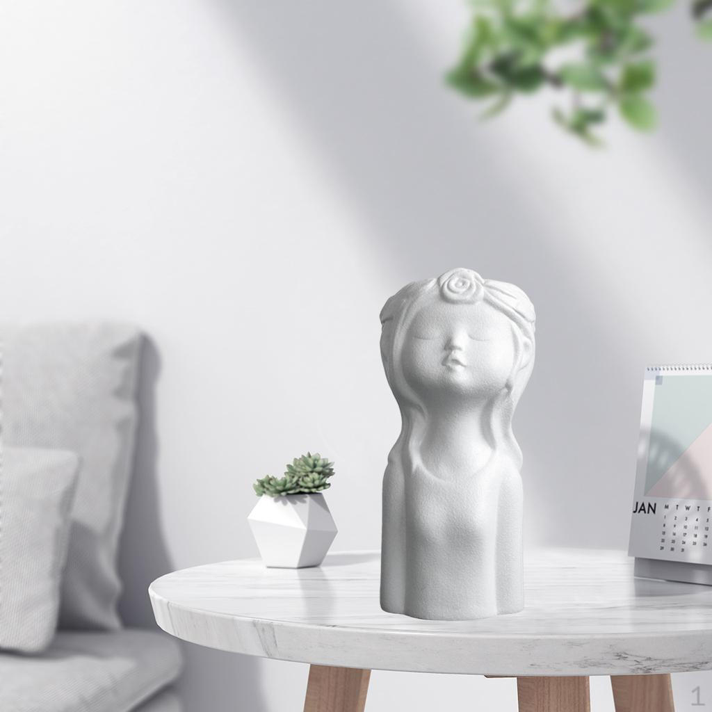Ceramic Vase, Human Flower Vase Modern Minimalism Statue Sculpture Holder Tabletop Planter Piece