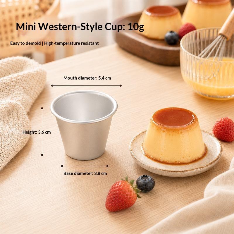 Home Kitchen Baking Mold 1/2Pcs Aluminum Alloy Easy Demold Reusable for Egg Tarts Mochi Desserts