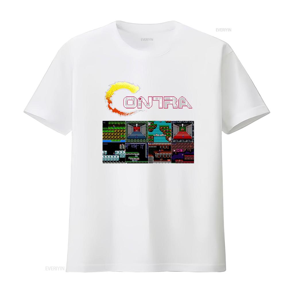 Contra gryzor all stages NES Famicom game 8 bit stage screen T Shirt Arcade classic vintage retro design sizes vintage Washed