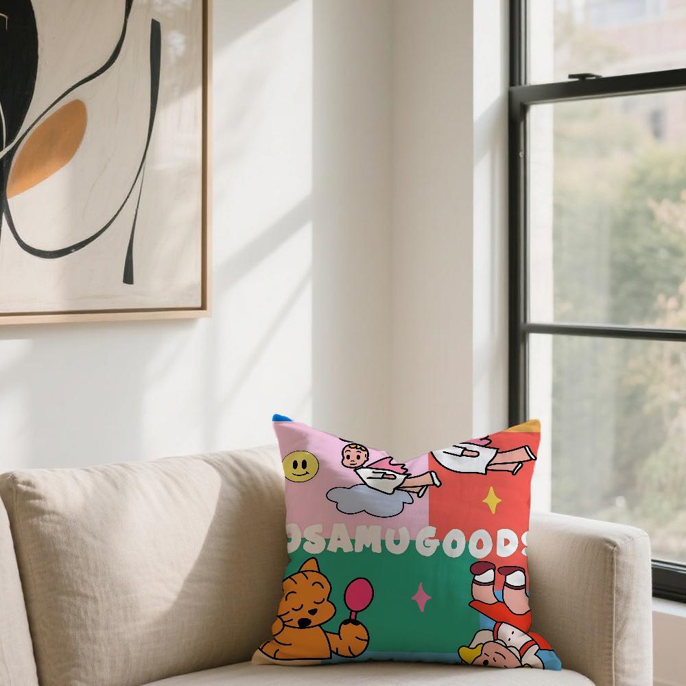Harada Osamu Art Cute O-Osamu Goods For Sofa Car Office Cafe Soft And Comfortable Double-Sided Printing Pillow Cover