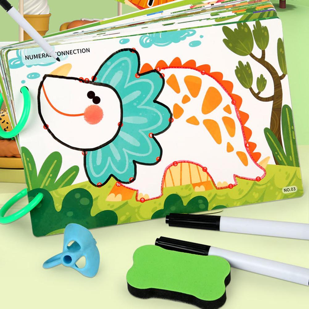 Write Wipe Activity Book Toddler Pen Control Training Book Funny Pen Guide Training Card Book for Children Early Learning
