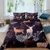 Christmas Deer King Queen Duvet Cover Animal Elk Bedding Set 2/3pcs for Kids Teens Adults Blue Soft Quilt Cover with Pillowcase