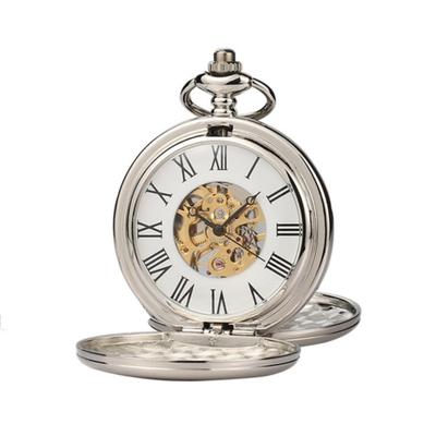 Pilli Değiştirme Zinciri Olmayan Manuel Cep Saati, Kurmalı, (Gümüş)