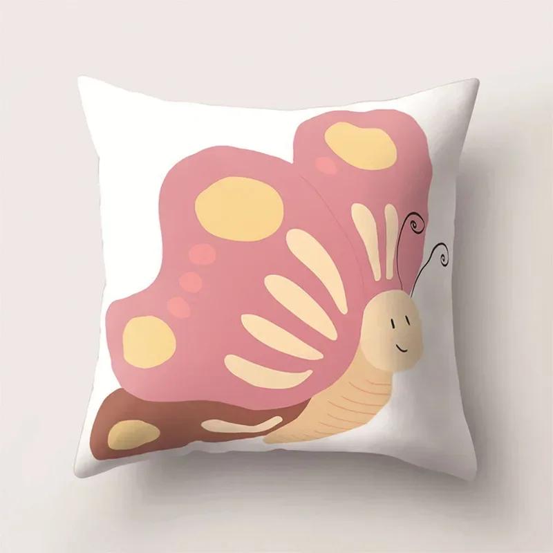 European Color Butterfly Print Sofa Cushion Cover Pillowcase Home Party Car Bedding