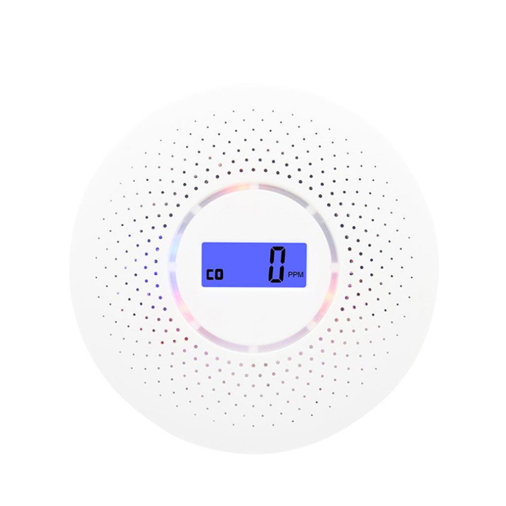 Smoke and Carbon Monoxide Alarm Smoke Detector Carbon Monoxide Detector Powered by Battery with LCD Display Voice Warning