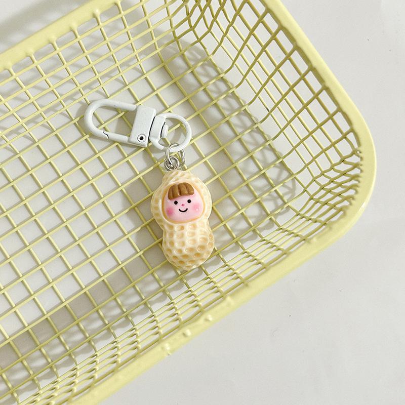 

Cute Cartoon Peanut Keychain Kawaii Food Keyring Bag Pendant Decoration Backpack Ornament Couple Lovely Gifts білий